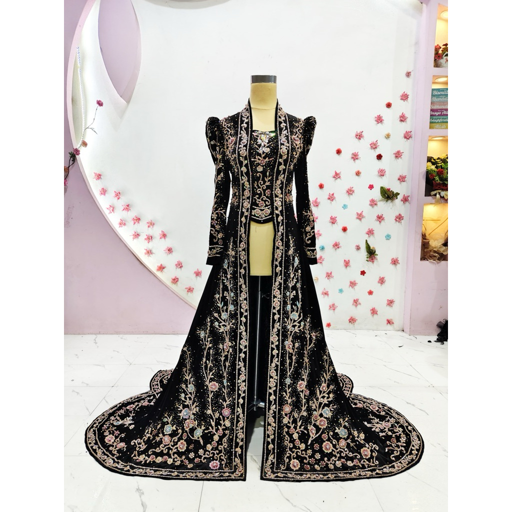 GAUN BLUDRU BEREKOR / BAJU PENGANTIN KUTU BARU / KEBAYA PENGANTIN BLUDRU MEWAH / GAUN PAYET BLUDRU