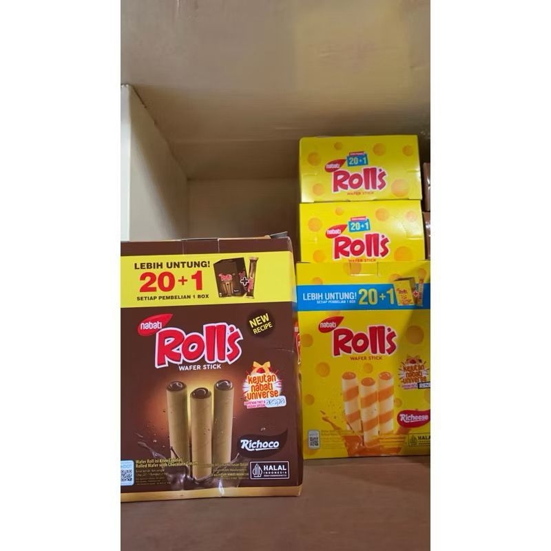

NABATI ROLLS WAFER STICK ISI 20 PCS 120GR