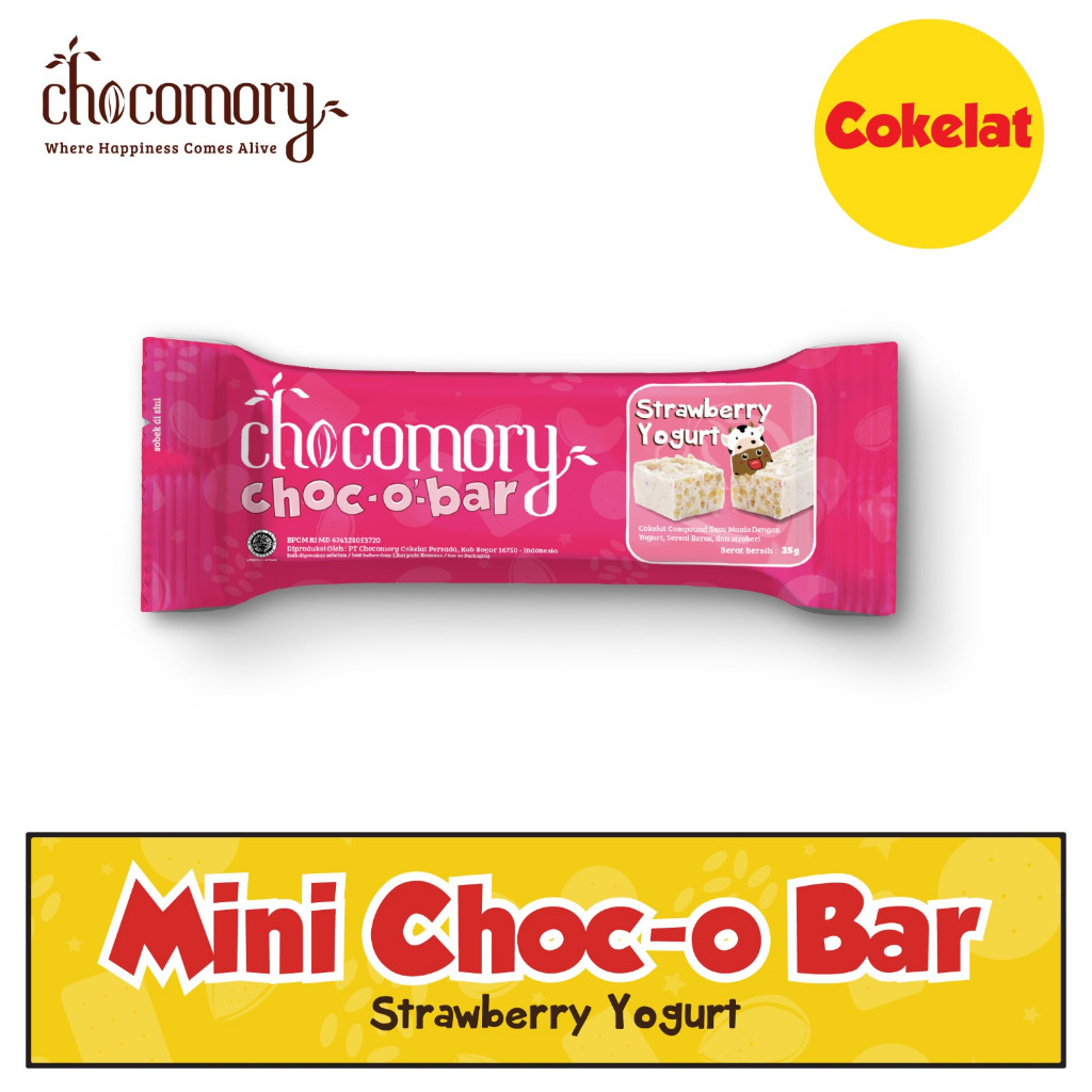 

Chocomory Mini Choco Bar Strawberry Yogurt 35g