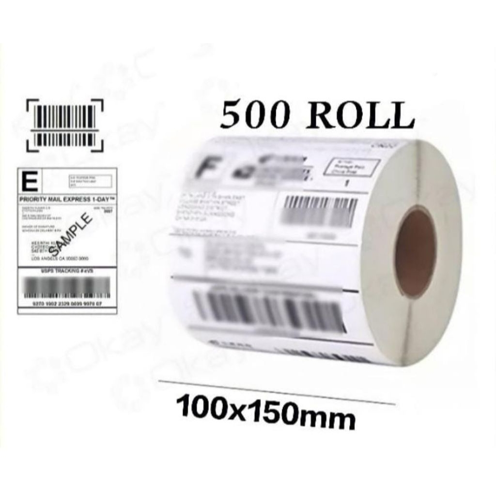 

Kertas Thermal Sticker Thermal 100 x 150 mm Label Thermal Isi 500pcs