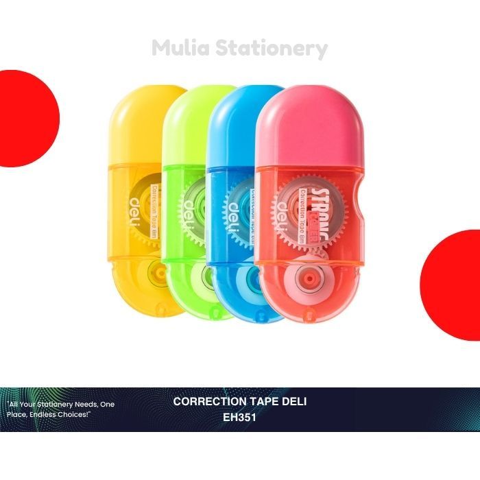 

Correction Tape Deli EH351 | Tipe X Kertas | Pita Koreksi 5 mm × 8 m | Alat Tulis Sekolah