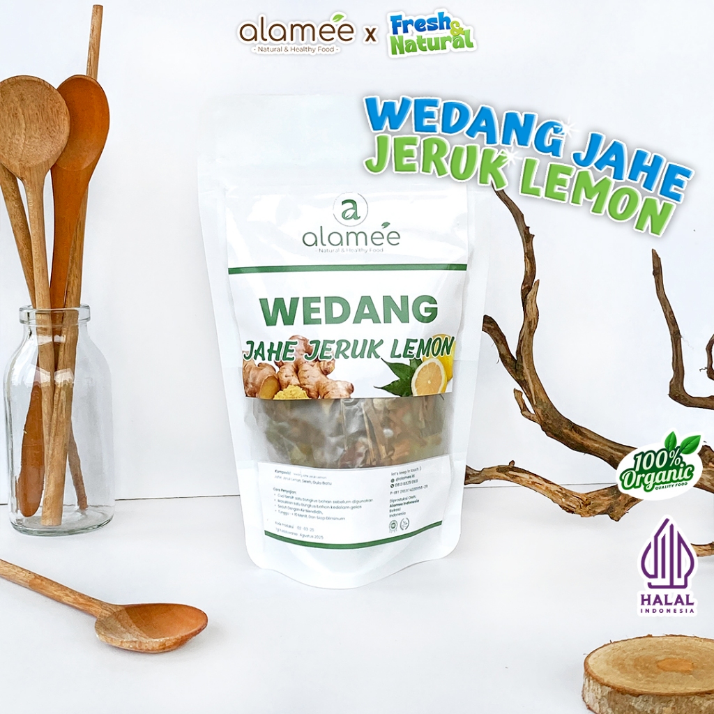 

ALAMEE Wedang Jahe Jeruk Lemon Rempah Minuman Herbal Alami Langsung Seduh Lengkap fresh and natural