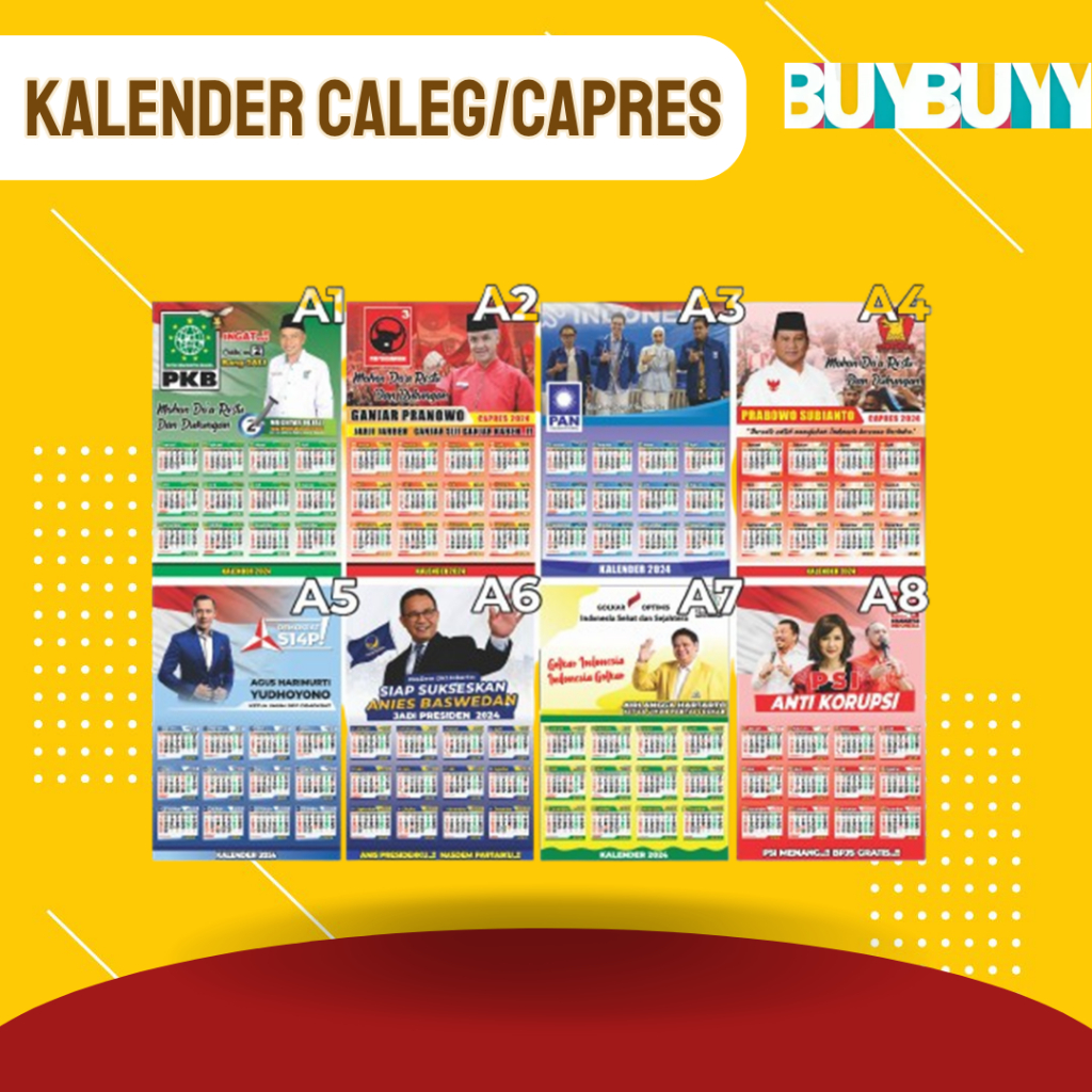 

KALENDER CALEG, KALENDER CAPRES, KALENDER 2024, KALENDER A3 - CETAK KALENDER PEMILU 2024 TERMURAH