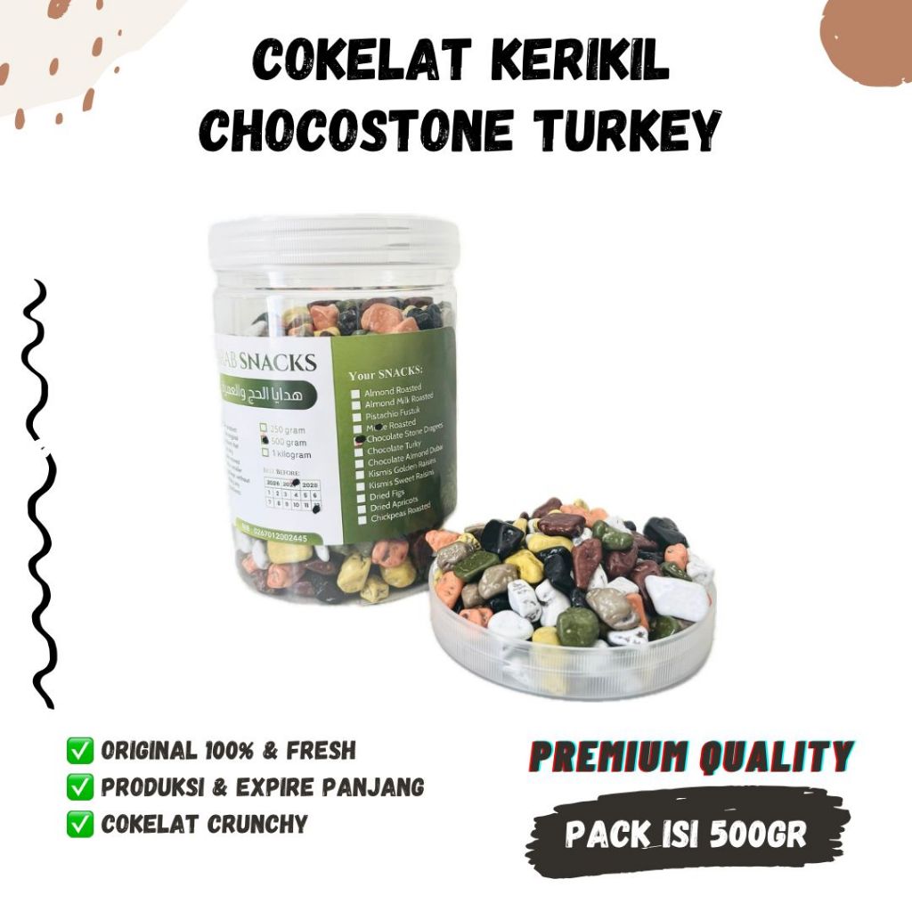 

COKELAT KERIKIL 500gr Turki Coklat Turkey Krikil Turky Cokil Batu Susu Choco Stone Chocolate Arab