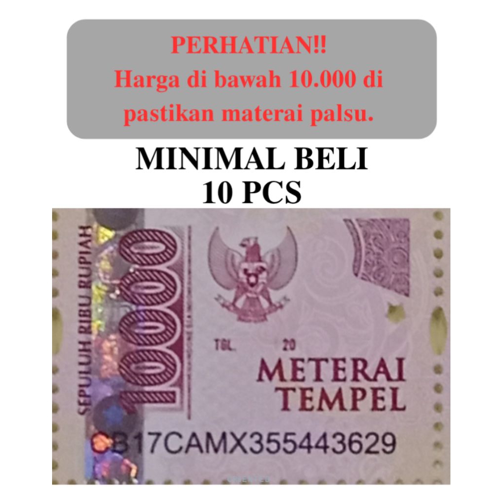 

Materai 10.000 Asli Kantor Pos