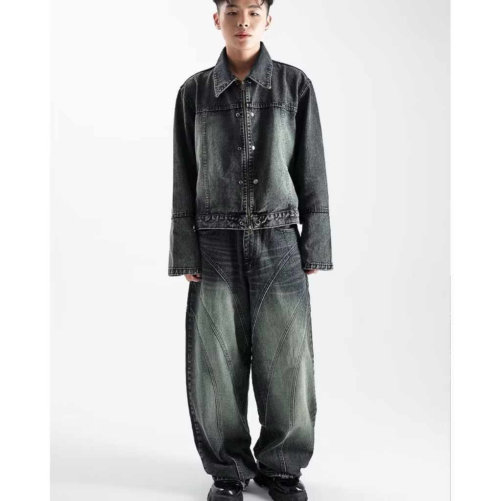CATHA - LINE UP SNOW WASHED BAGGY JEANS