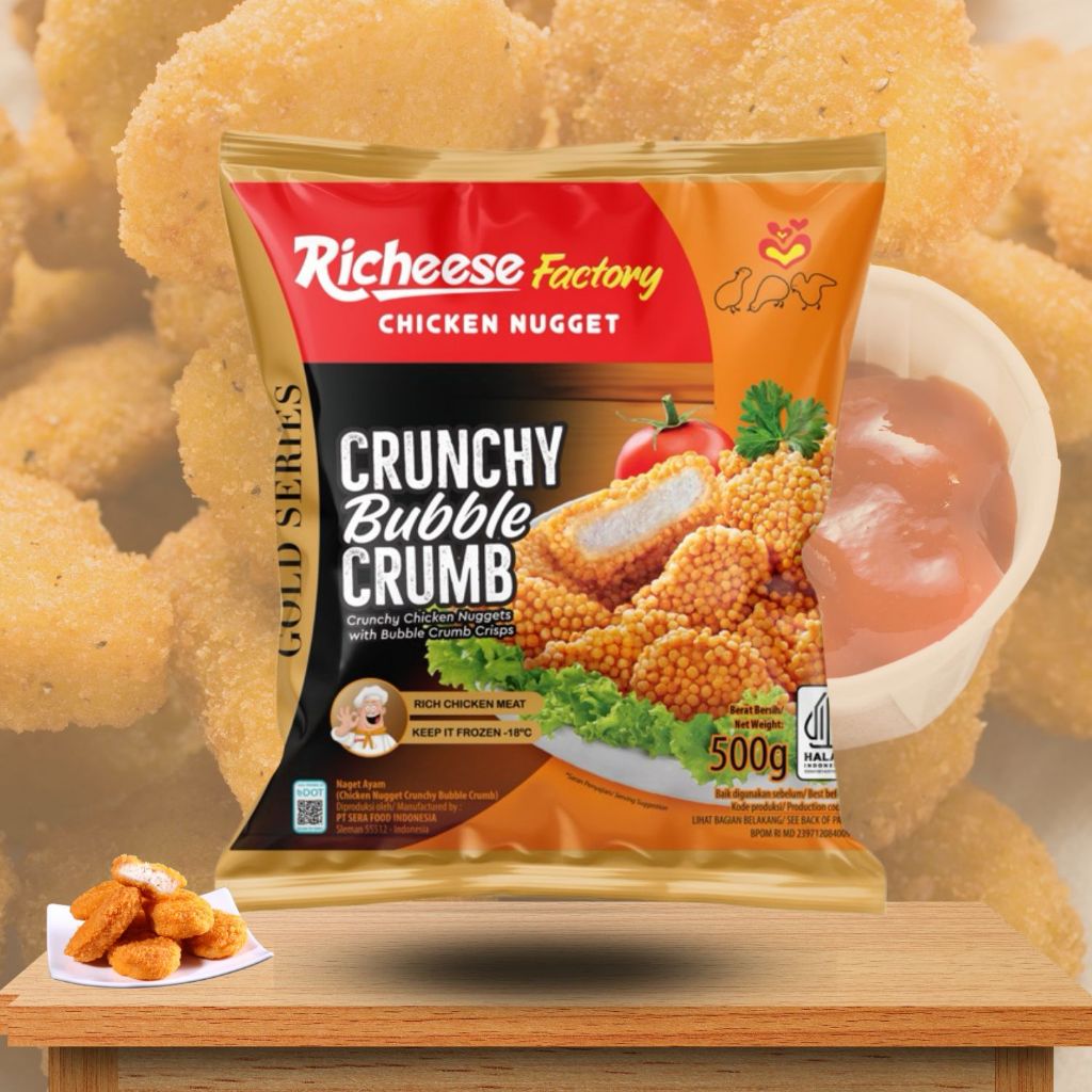 

RICHEESE CHICKEN NUGGET CRUNCH BUBBLE CRUMB 500GR / NAGET CRISPY