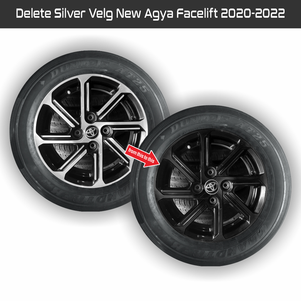 Sticker Delete Silver Velg Toyota New Agya Facelift 2020-2022 R14