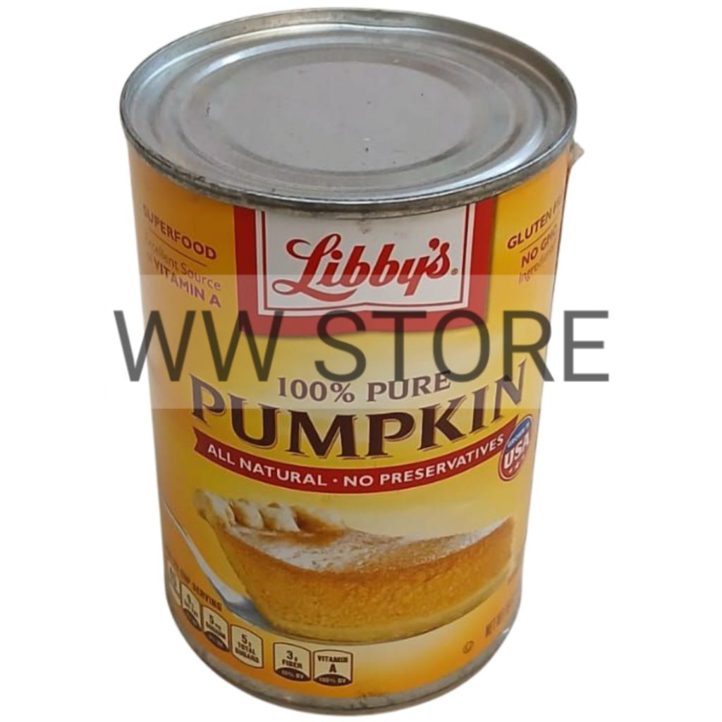 

Puree daging buah labu dalam kaleng bebas gluten free USA Libby's Libbys Libby 100% PURE PUMPKIN can 425g