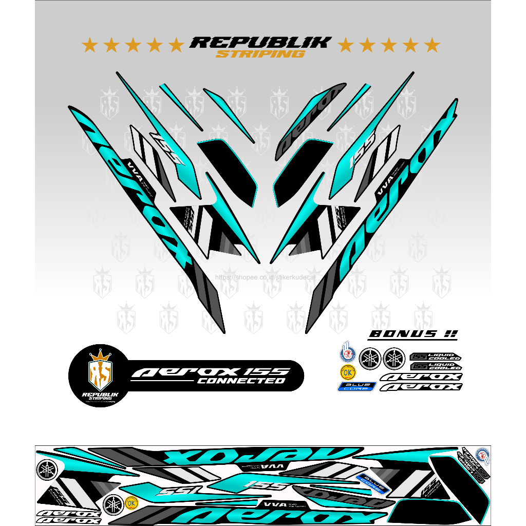 Stiker Motor Aerox Striping Aerox Striping Aerox 155 New/Stiker Aerox 155 Connected 2021/ Striping A