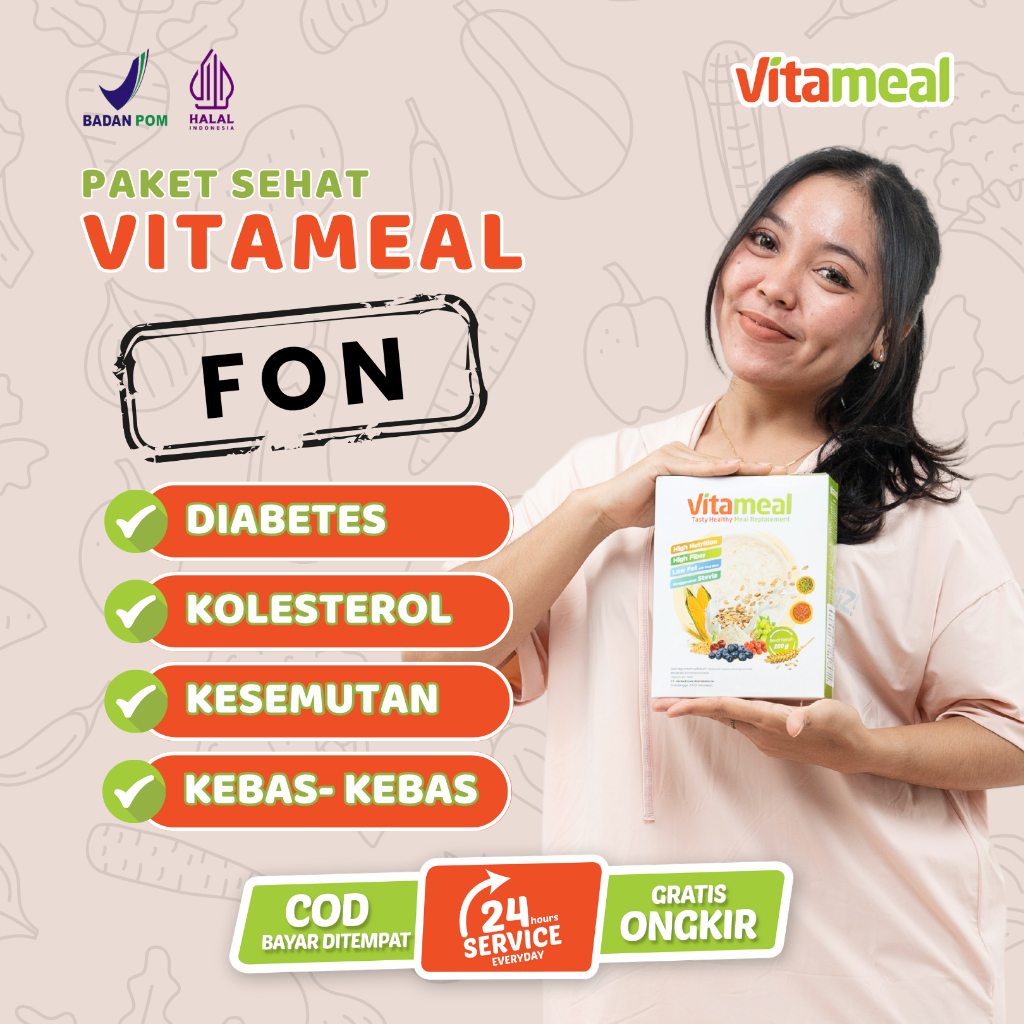 

Vitameal Rendah Fiber Superfood Nutrisi Tinggi Lambung Sereal Serbuk Mixberry Meal Oat Kolesterol Darah Oatmeal Healthy FON CRM