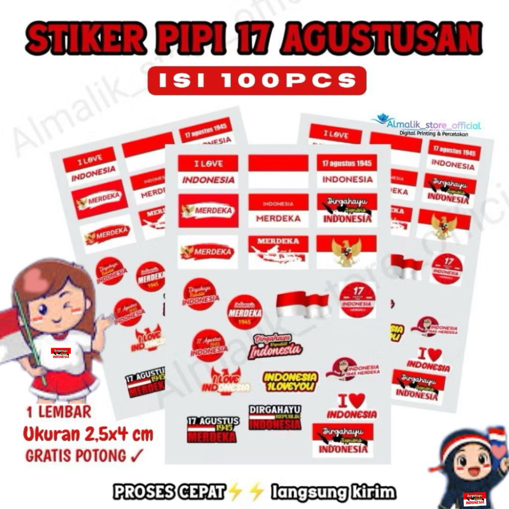 

Stiker pipi edisi 17 agustus hari kemerdekaan semangat 45