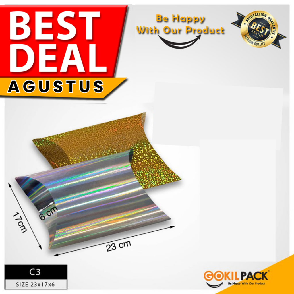

Pillow Box – Kotak Souvenir – Gift Box Hologram 23x17x6 | C3