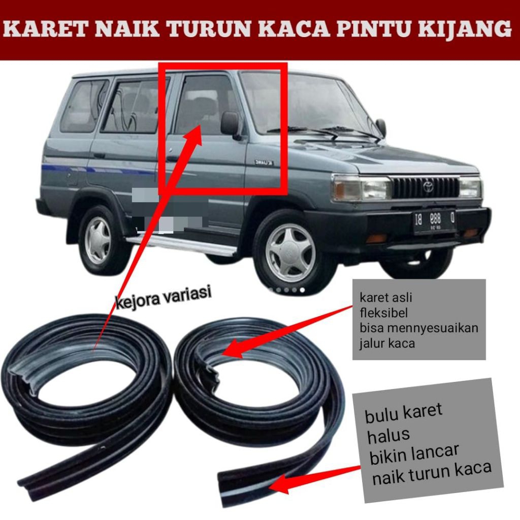 Karet chanel kaca pintu kijang / karet naik turu kaca pintu kijang / karet Rel kaca pintu kijang  / 