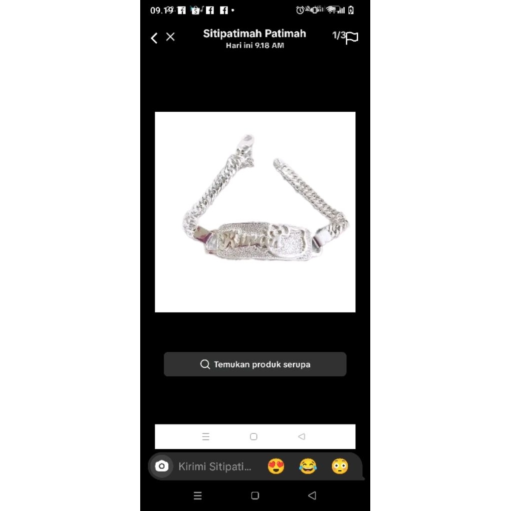 gelang tangan nama perak murni ukuran anak dan dewasa