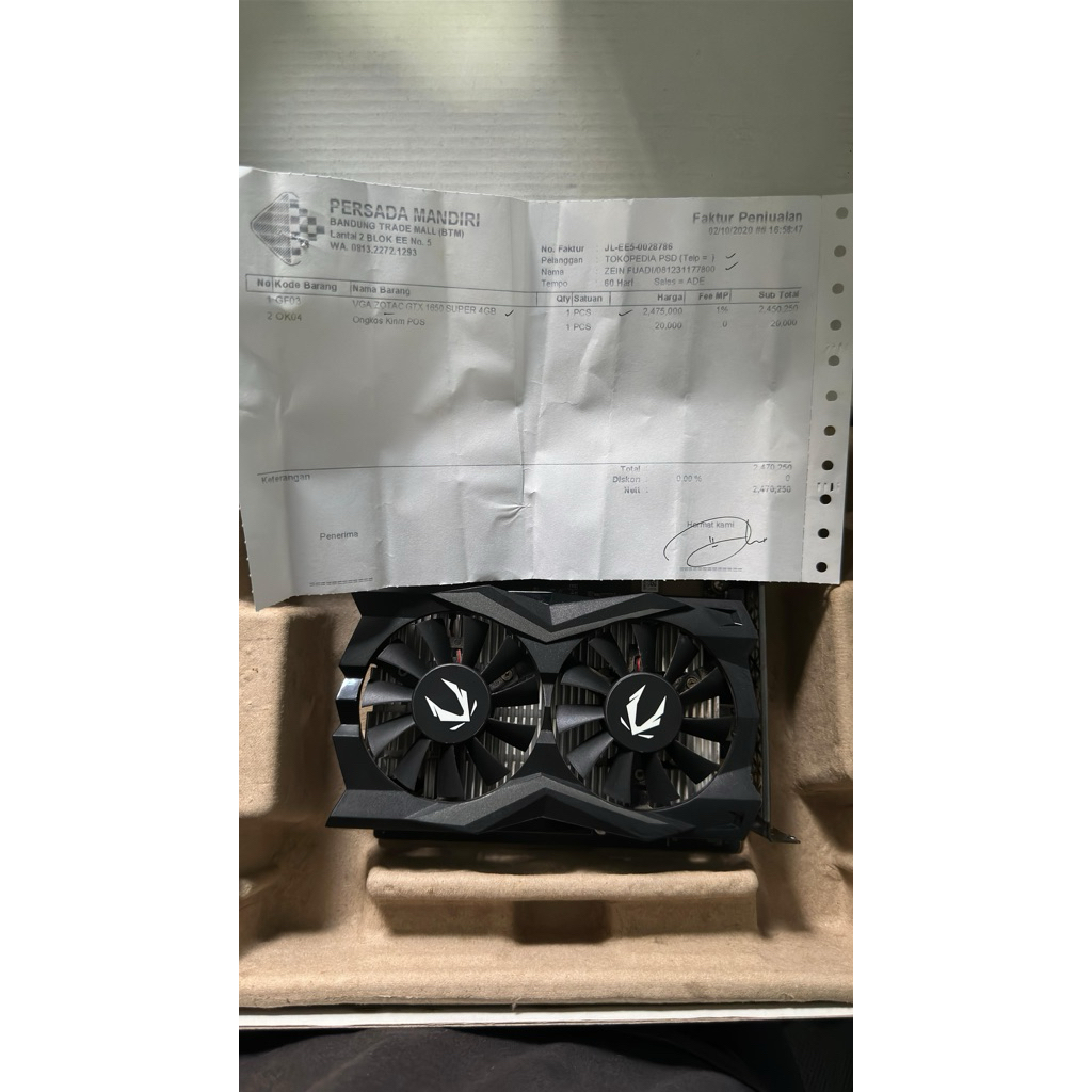vga zotac gtx 1650super