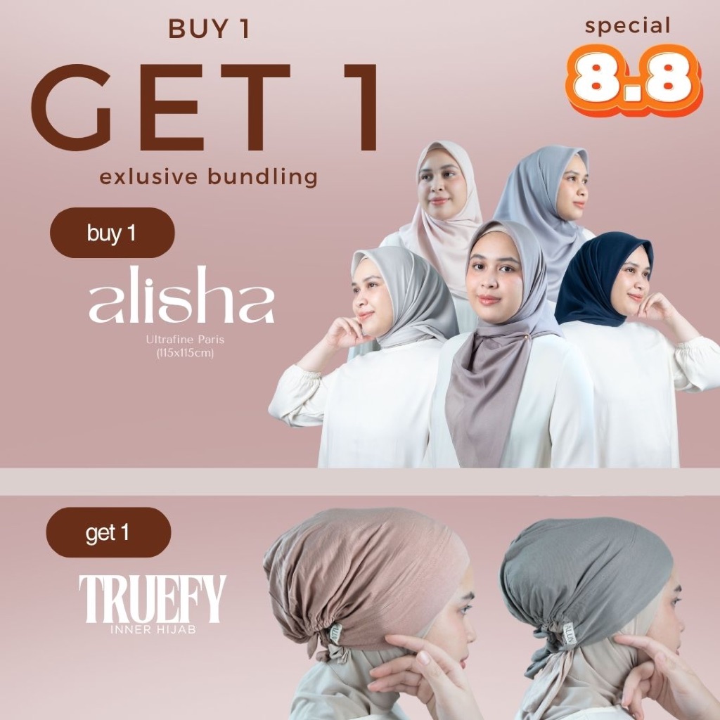 Exclusive Bundling : ALUN ALISHA Paris Ultrafine x TRUEFY Inner Hijab