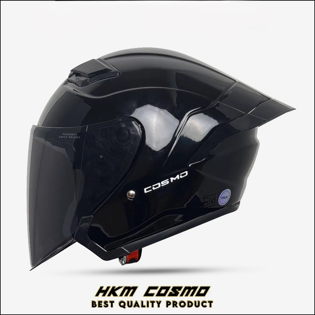 Helm Half Face Mla Cosmo Hijau Mint+Spoiler-Helm Terbaru Kekinian Pria Wanita dewasa Sni Bisa Cod