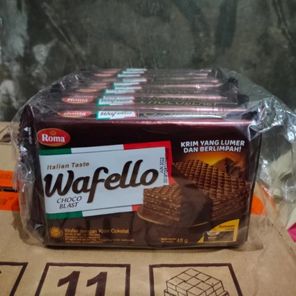 

Wafello Wafer Choco 38g Satu pack Isi 10 Gratis 5