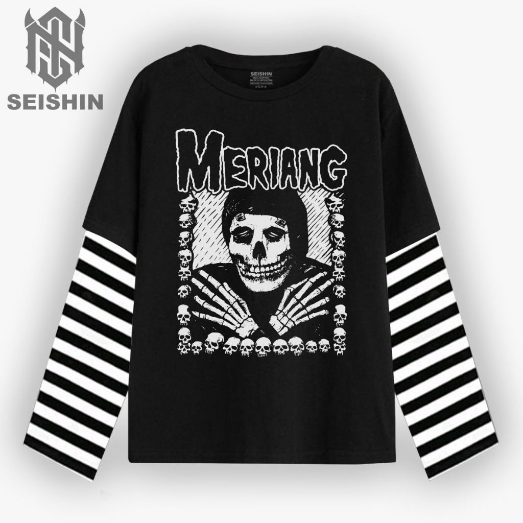 Seishin T-shirt long sleeve Double layer Meriang kaos plesetan misfits vintage kualitas distro varia