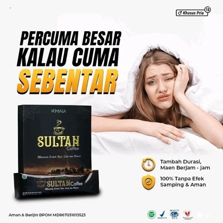 

Khaia Sultan Coffee Ginseng Stamina Pria Tahan Lama - Kopi Pria Kuat Tahan Lama 100% Original