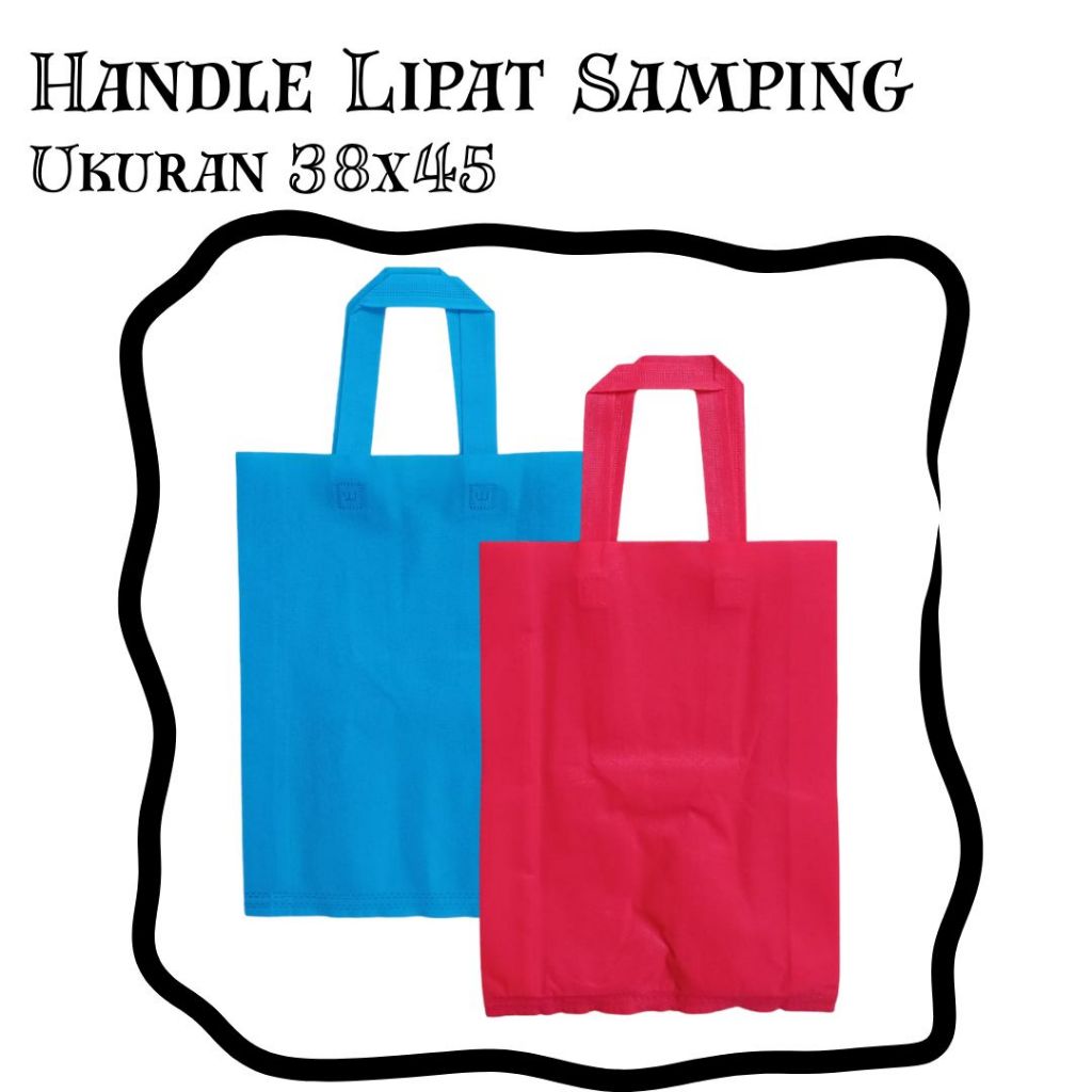 

Tas Belanja TLS 38X45 Isi 1pcs Tas Sovenir, Tas Goodiebag , Handle Lipat Samping