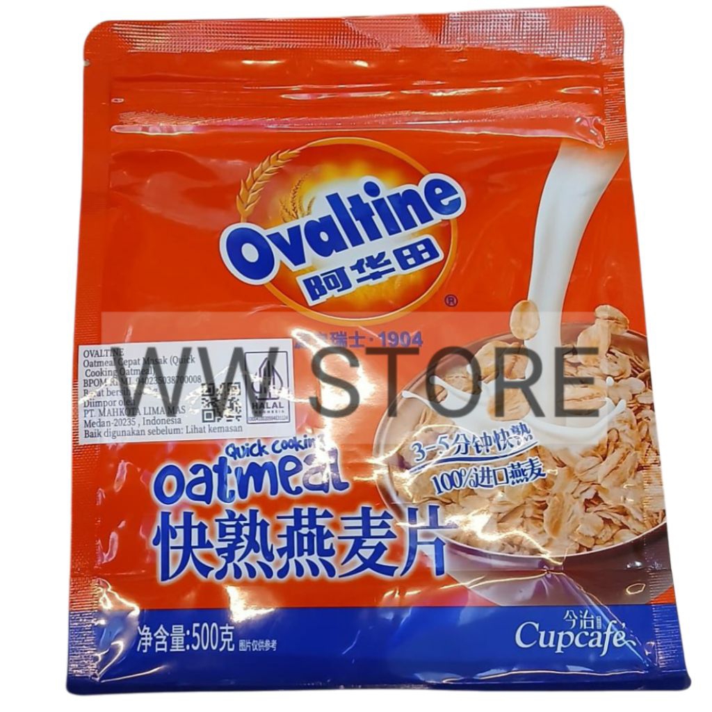 

Sereal Oatmeal Cepat Masak halal MUI Ovaltine Quick Cooking Oat 100% 500g