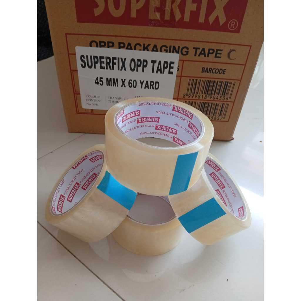 

SUPERFIX Lakban Bening 45 Mm X 60 Yard / Lakban Tranparan dengan Daya Lekat Kuat