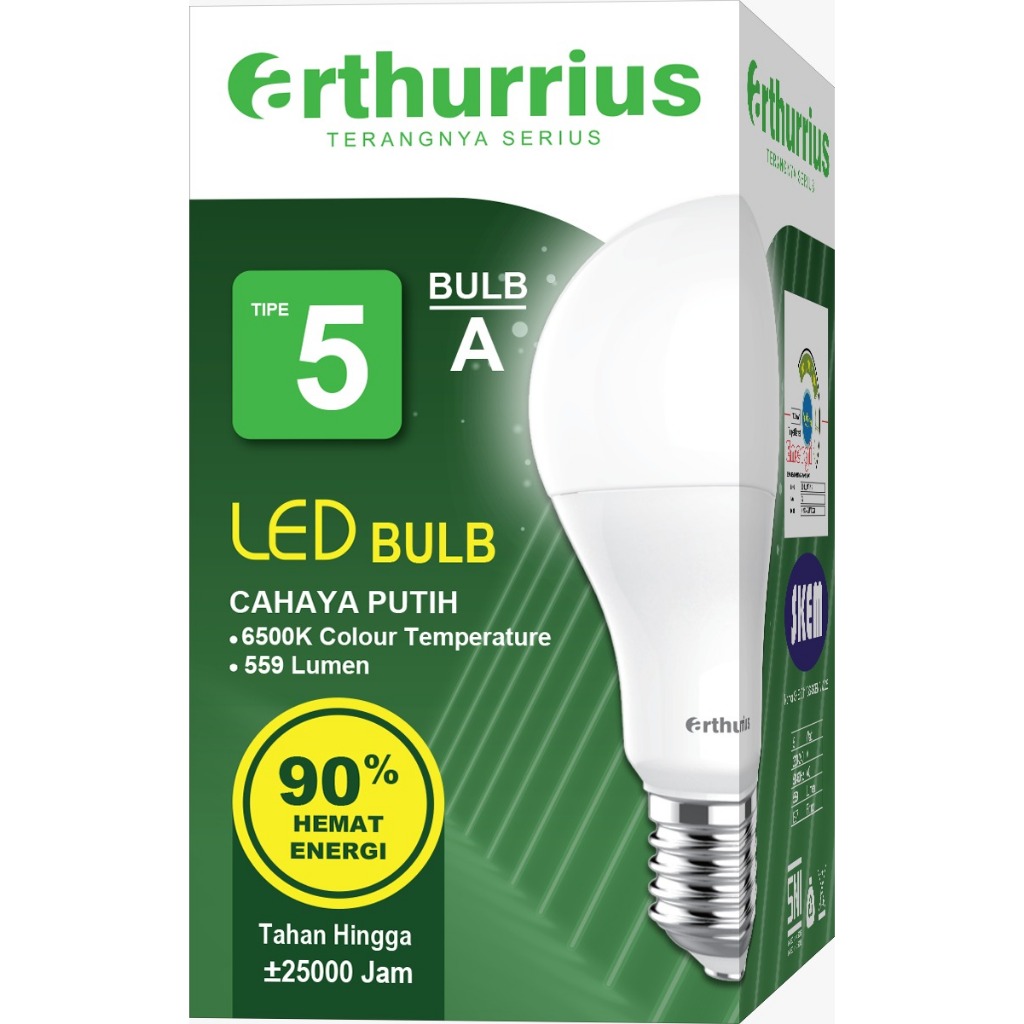 ARTHURRIUS A 5 Watt Lampu LED | Bohlam Lampu | Bohlam Led | Bohlam Kecil | Bohlam Lampu led