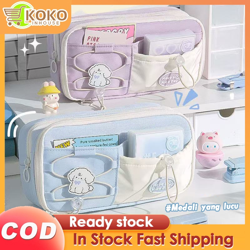 

KoKoInHouse-Tempat Pensil Dengan Kapasitas Besar Kotak Pensil Lucu Tali Dutum Ganda Lucu Dan Baru Alat Tulis Persediaan Kantor