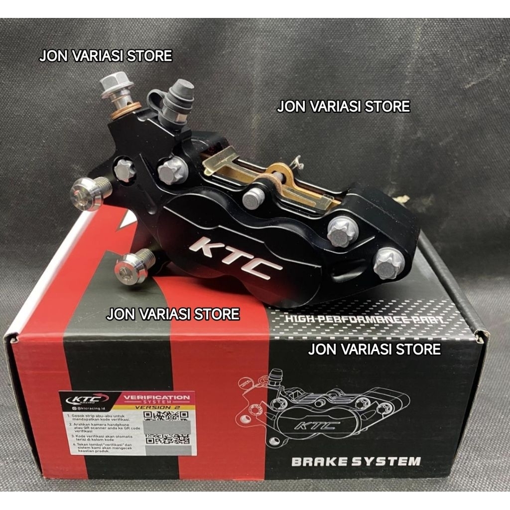 KALIPER ORIGINAL KTC RACING 4 PISTON KIRI KANAN UNIVERSAL CNC ANODIZED