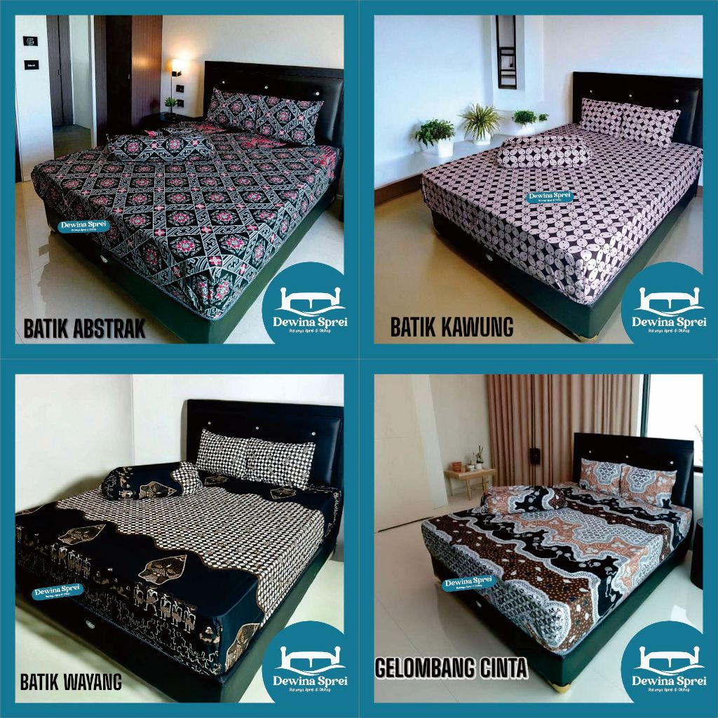 RATUNYA SPREI - Sprei Batik Solo (Tinggi 40 cm) ukuran 120x200 160x200 180x200 200x200 | Free Sarung