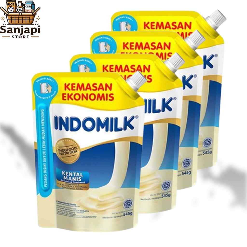 

(isi 4 pcs) Indomilk Krimer Susu Kental Manis Putih 545g + Bonus Gelas Plastik Cantik