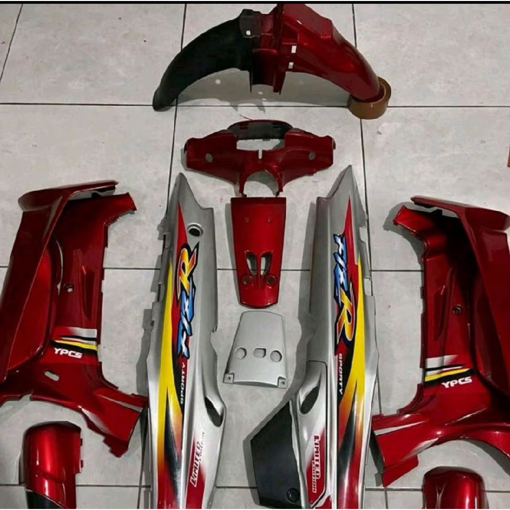 COVER BODY HALUS FIZR MERAH MAROON SILVER DAN STRIPING