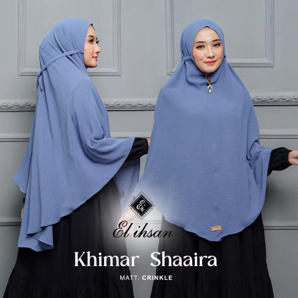 Hijab instan Bergo crinkle Jilbab Jumbo Khimar saaira by El ihsan Collection