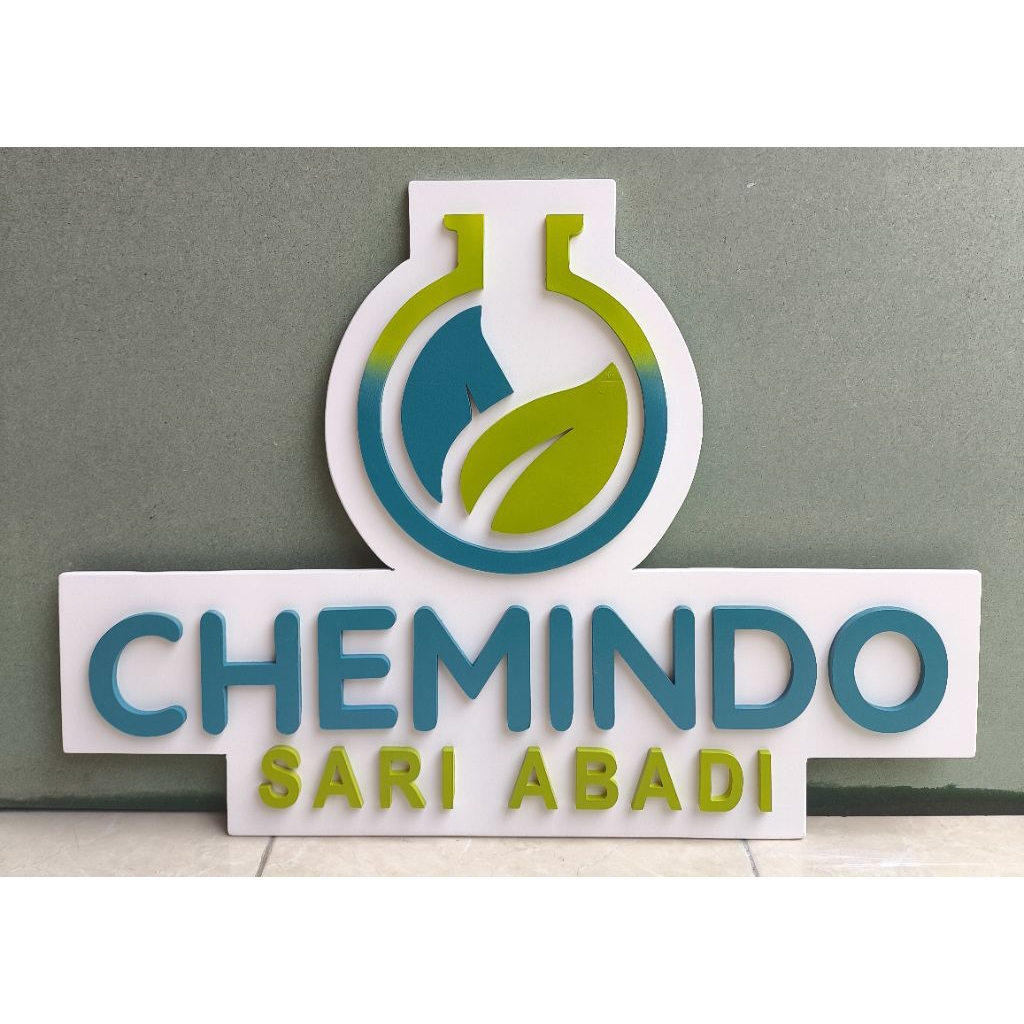 Custom logo huruf timbul kayu led