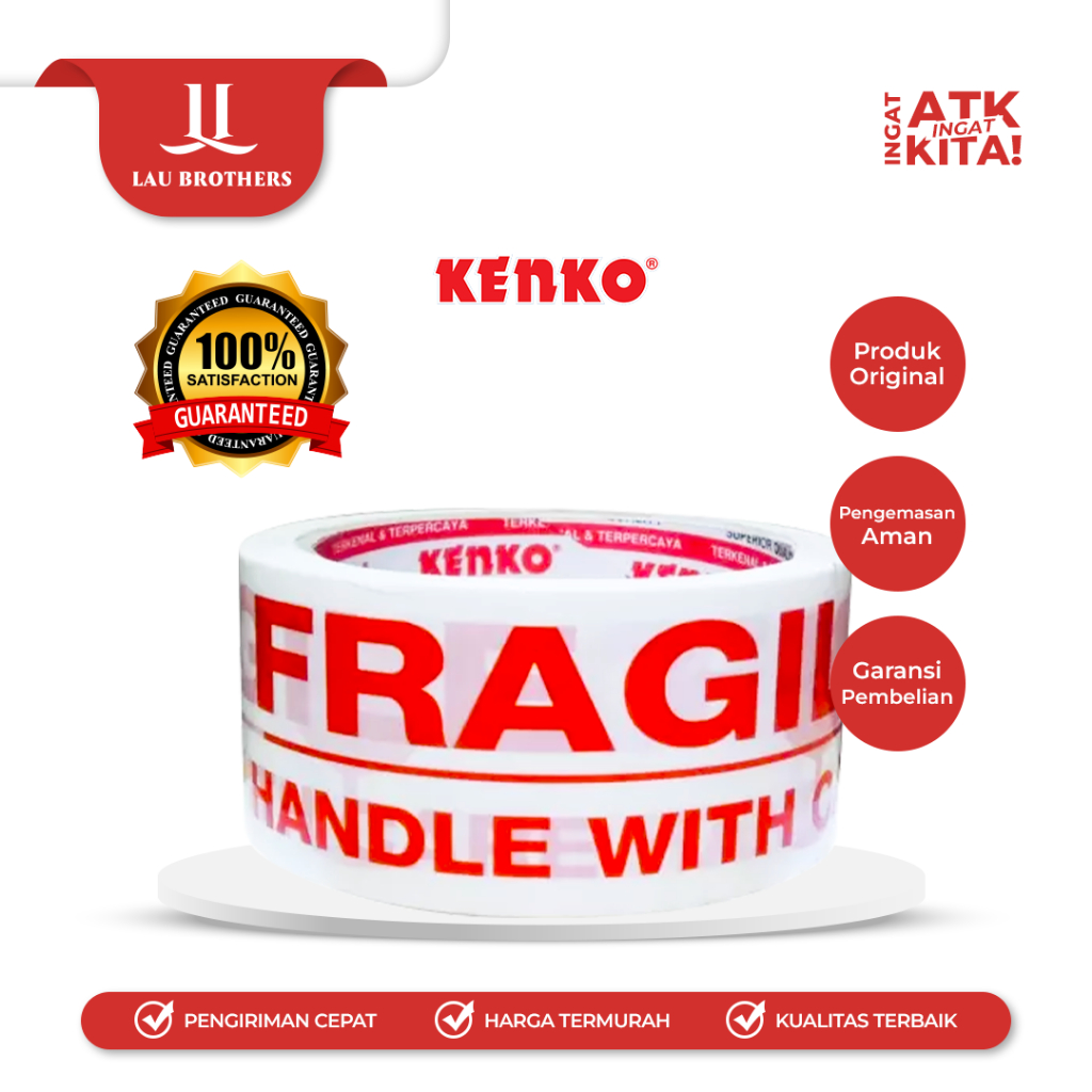 

KENKO OPP FRAGILE TAPE 48mm x 50m PUTIH (1ROLL)