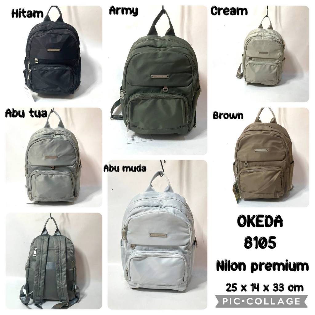 Okeda 8105 - Tas Ransel Wanita Pria Serbaguna Unisex Cewek Cowok