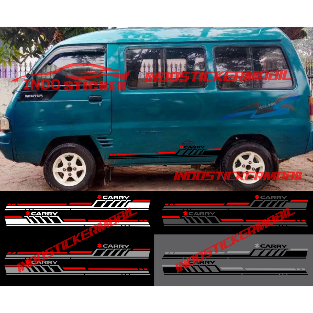 Cutting sticker mobil carry stiker list stripe body samping mobil suzuki carry sticker terbaru carry