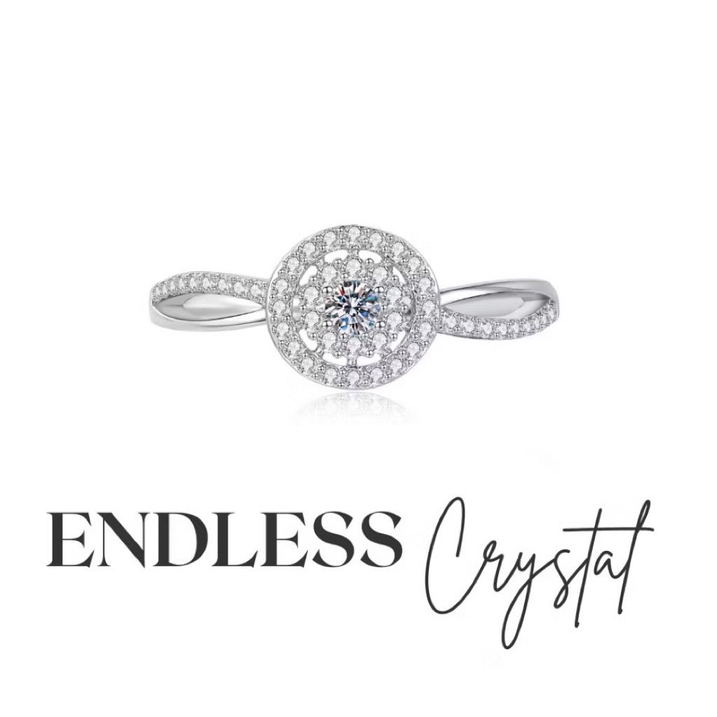 Cincin Titanium Fleksibel Wanita Bulat Premium Zirconia C101BE