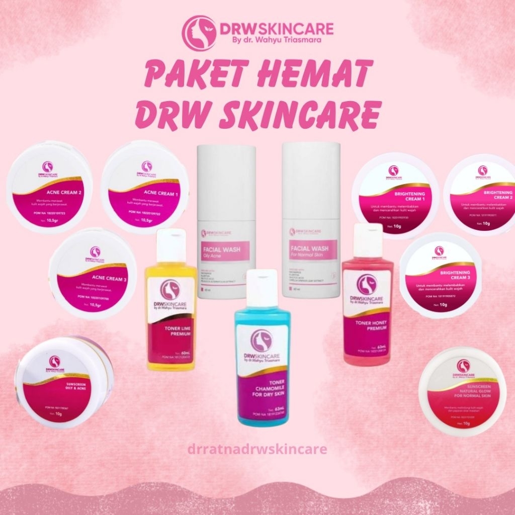 DRW Skincare - Paket Hemat Acne / Paket Hemat Brightening / Paket Skincare DRW