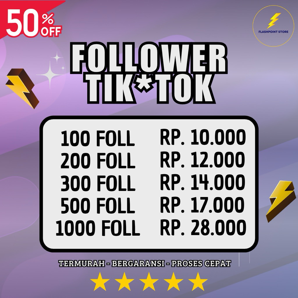 1000 Follower Tiktok Bergaransi Proses Cepat Follower Tiktok Premium Real Aktif