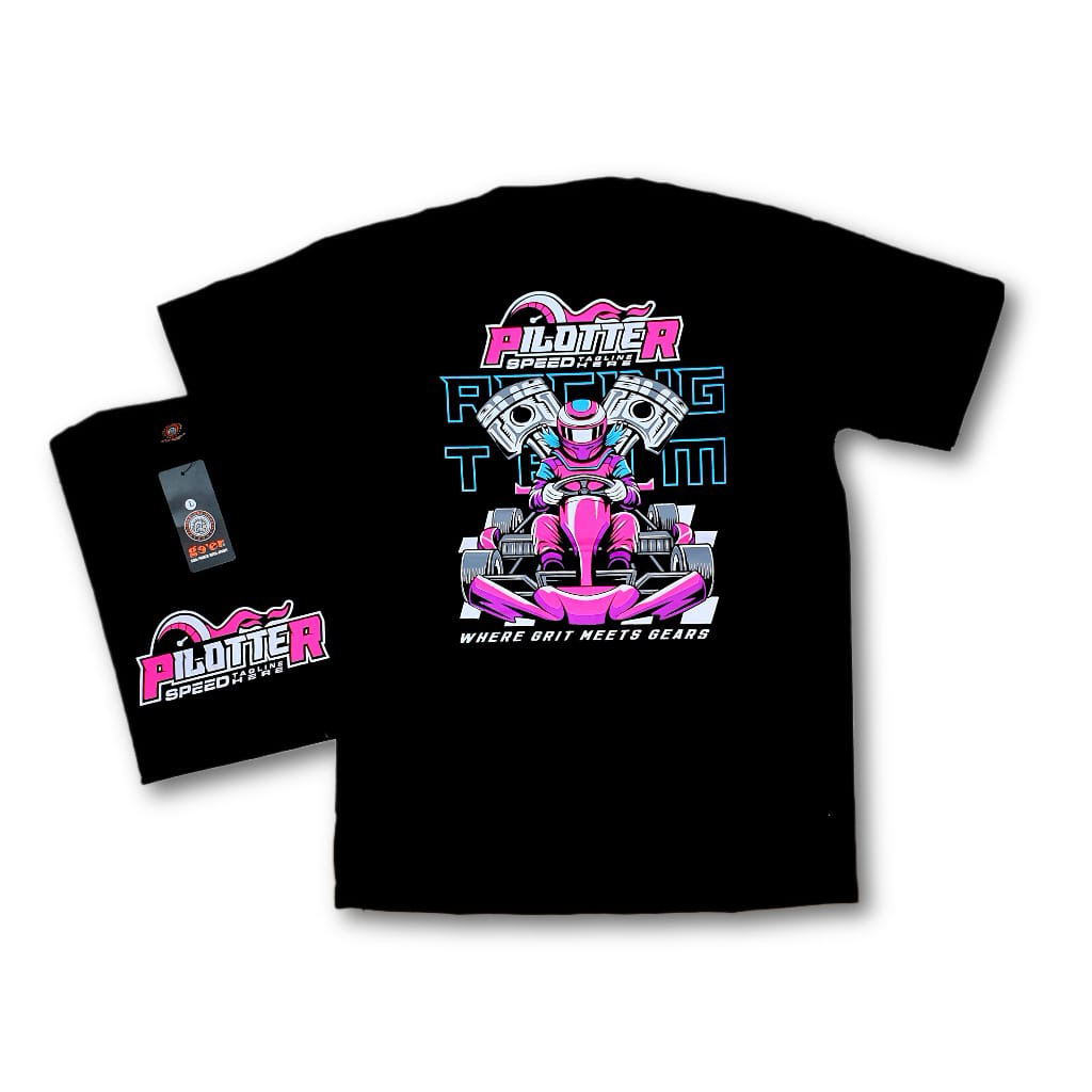 KAOS DISTRO TERBARU MOTIF PILOTER GANK BUKAN OUTFIT BIASA WARNA HITAM