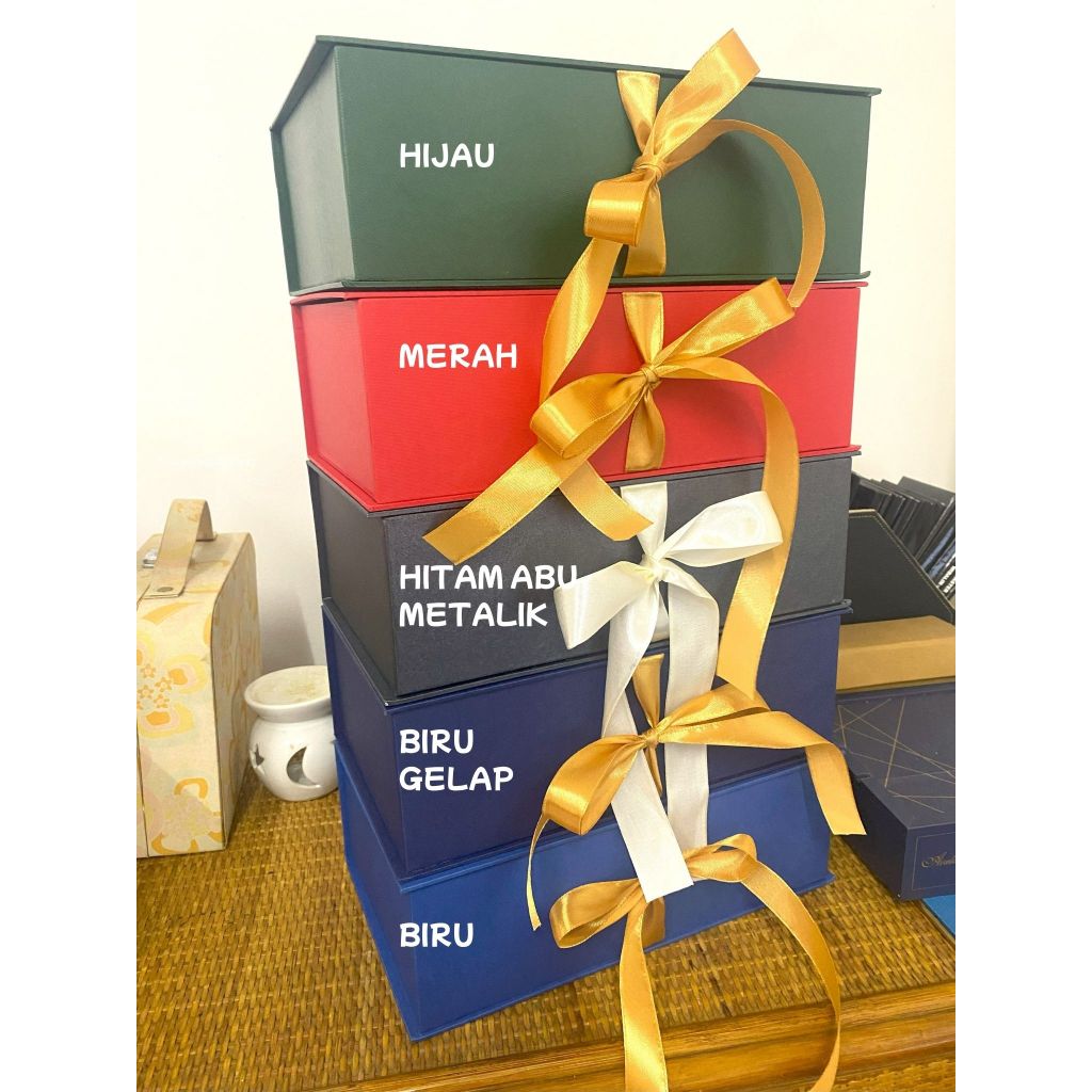 

[24.5x14.5x7.5cm] Box Hampers/Gift Box/Kotak Kado/Premium Eksklusif - Persegi Panjang dengan Pita