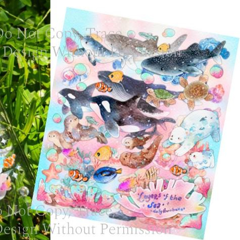 

Layers of The Sea Transparent Sticker by Dailylouisbella