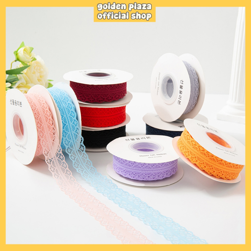 

(ROLL) Pita Hias Korean Ribbon Lace Pita Motif Renda Pita Buket Bunga Pita Kado Buket PT13