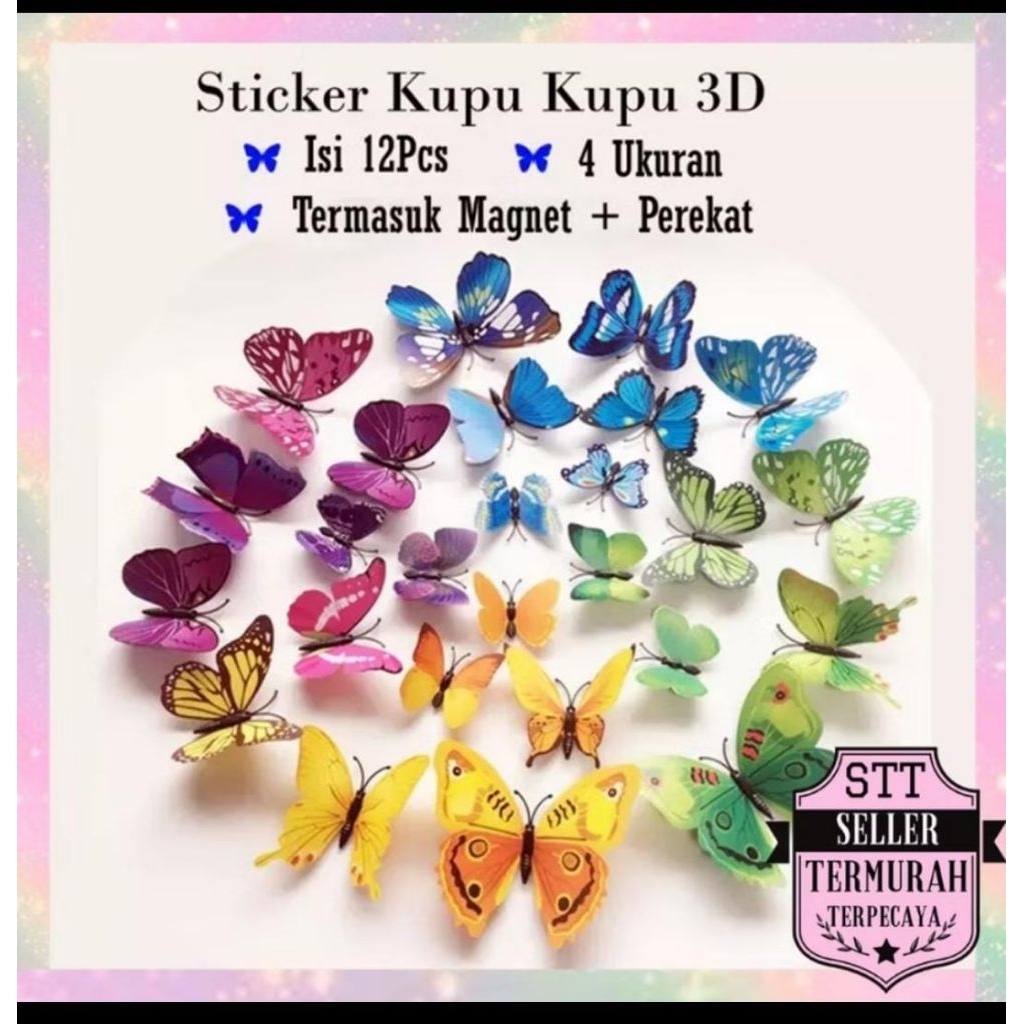 

Stiker Kupu-kupu 3D