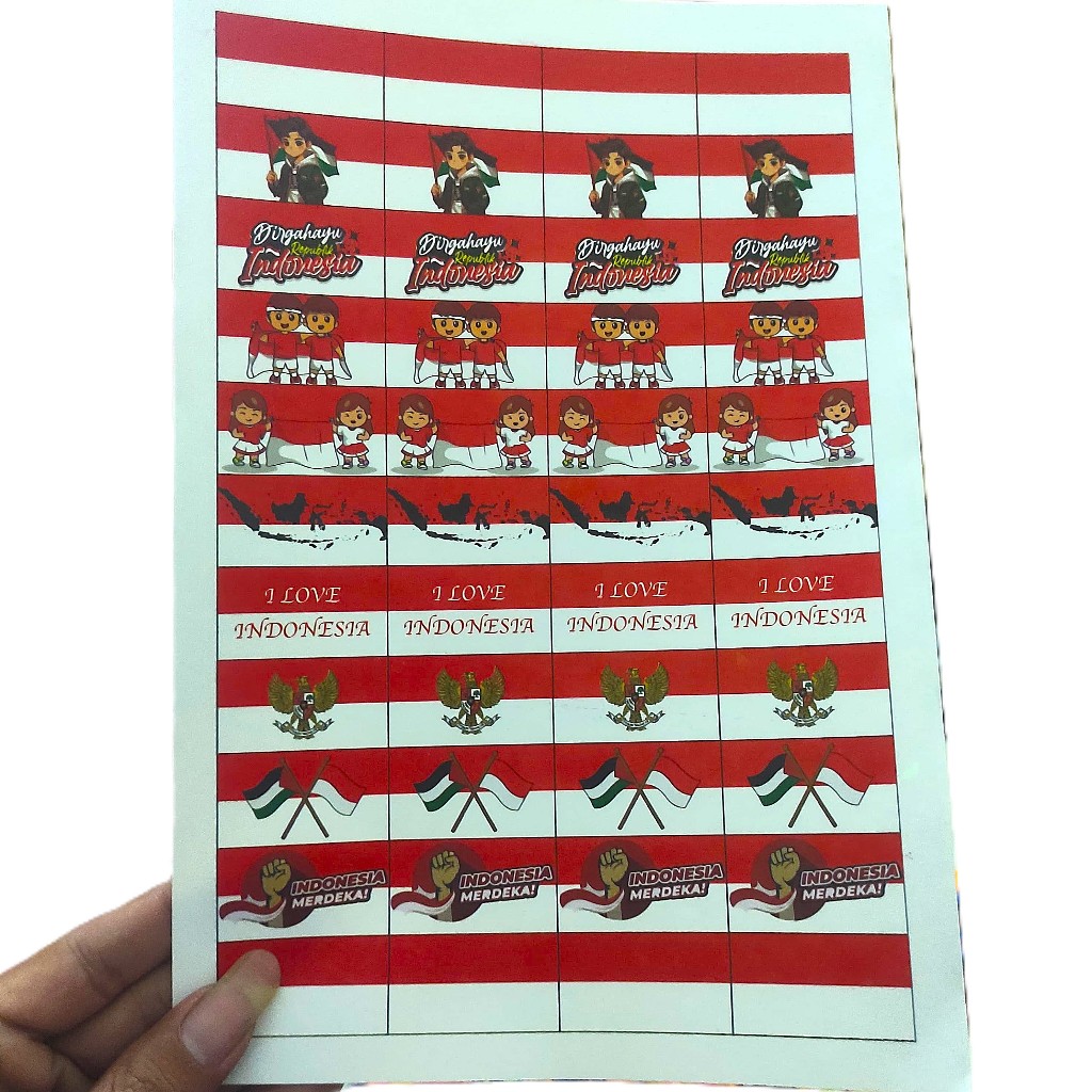 

44pc sticker pipi bendera merah putih / sticker bendera merah putih