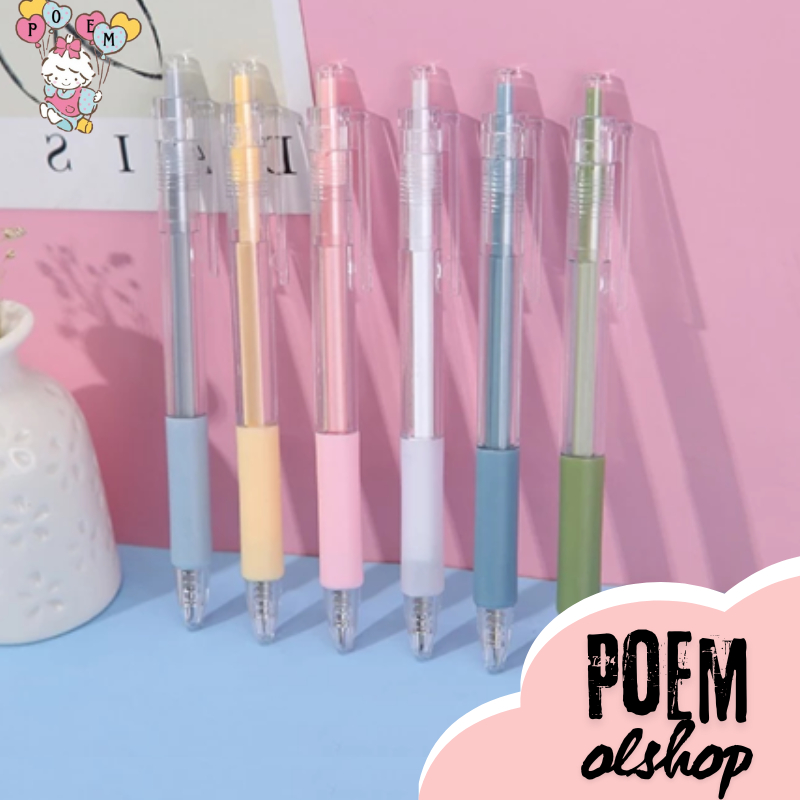 

PNM004 Pulpen Mekanik Transparant Warna Warni Tinta Hitam Alat Tulis Sekolah Kantor Pen Polos 0.5mm