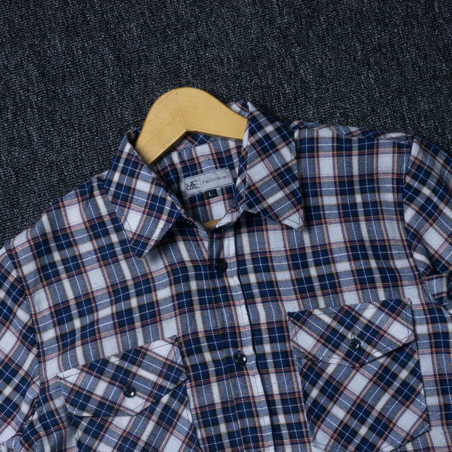 REEVANT Kemeja Flannel Two Pocket Lengan Panjang Big Size Jumbo M L XL 2XL 3XL 4XL 5XL